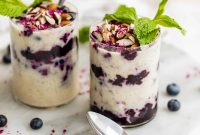 Silken Blueberry Rice Pudding