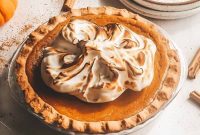Brown Butter Sage Pumpkin Pie with Spiced Meringue Crown