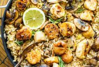 Decadent Wild Mushroom Risotto with Pan-Seared Scallops