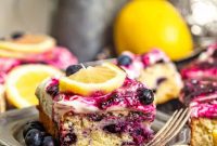 Sunshine Lemon Blueberry Sheet Cake