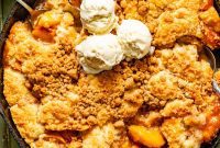 Rustic Cast Iron Peach Cobbler