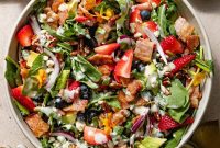 Vibrant Strawberry Spinach with Poppy Seed Drizzle