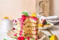 Zesty Lemon Poppy Seed Flapjacks with Raspberry Swirl