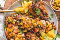 Honey Garlic Glazed Chicken with Fresh Peach Salsa