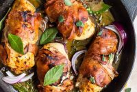 Crispy Prosciutto Chicken with Sticky Fig Glaze
