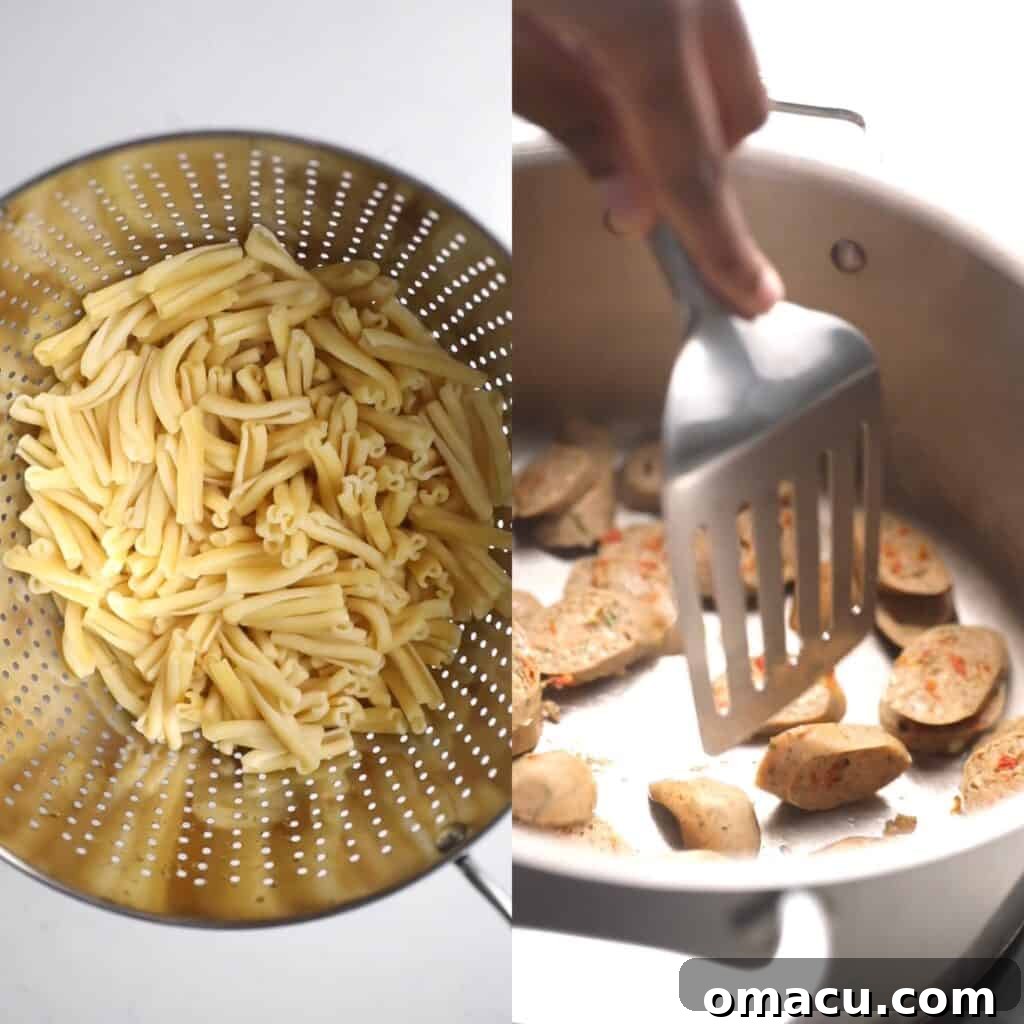 steps one and two on how to make casarecce pasta recipe