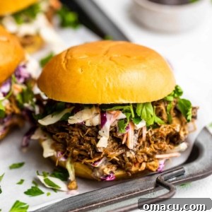 a bbq pulled pork sandwich on a serving dish