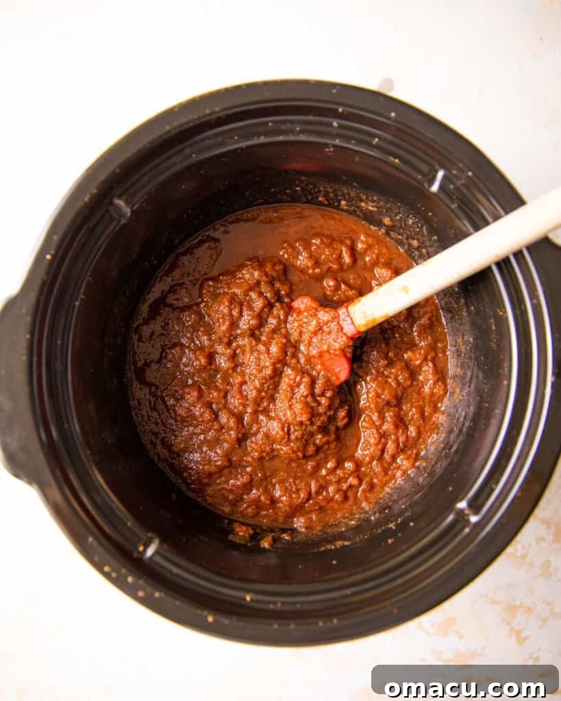 recipe cooked down in a slow cooker