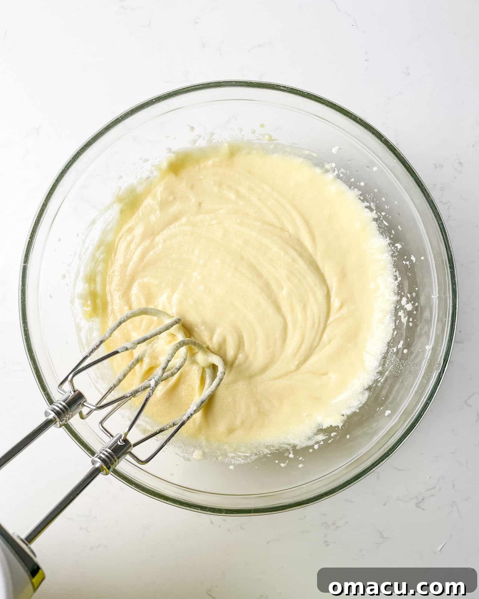 matcha cupcake batter in a bowl