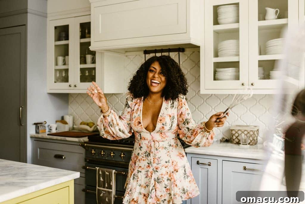 girl in the kitchen, passionately preparing ingredients for a delicious meal