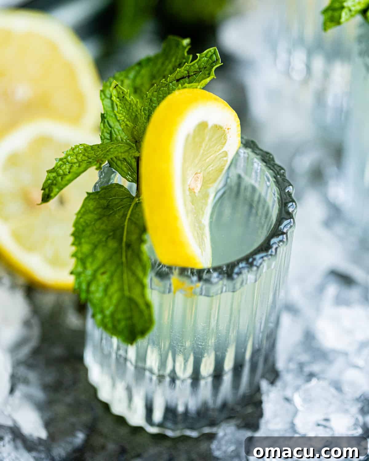 an up close photo of a white tea shot.