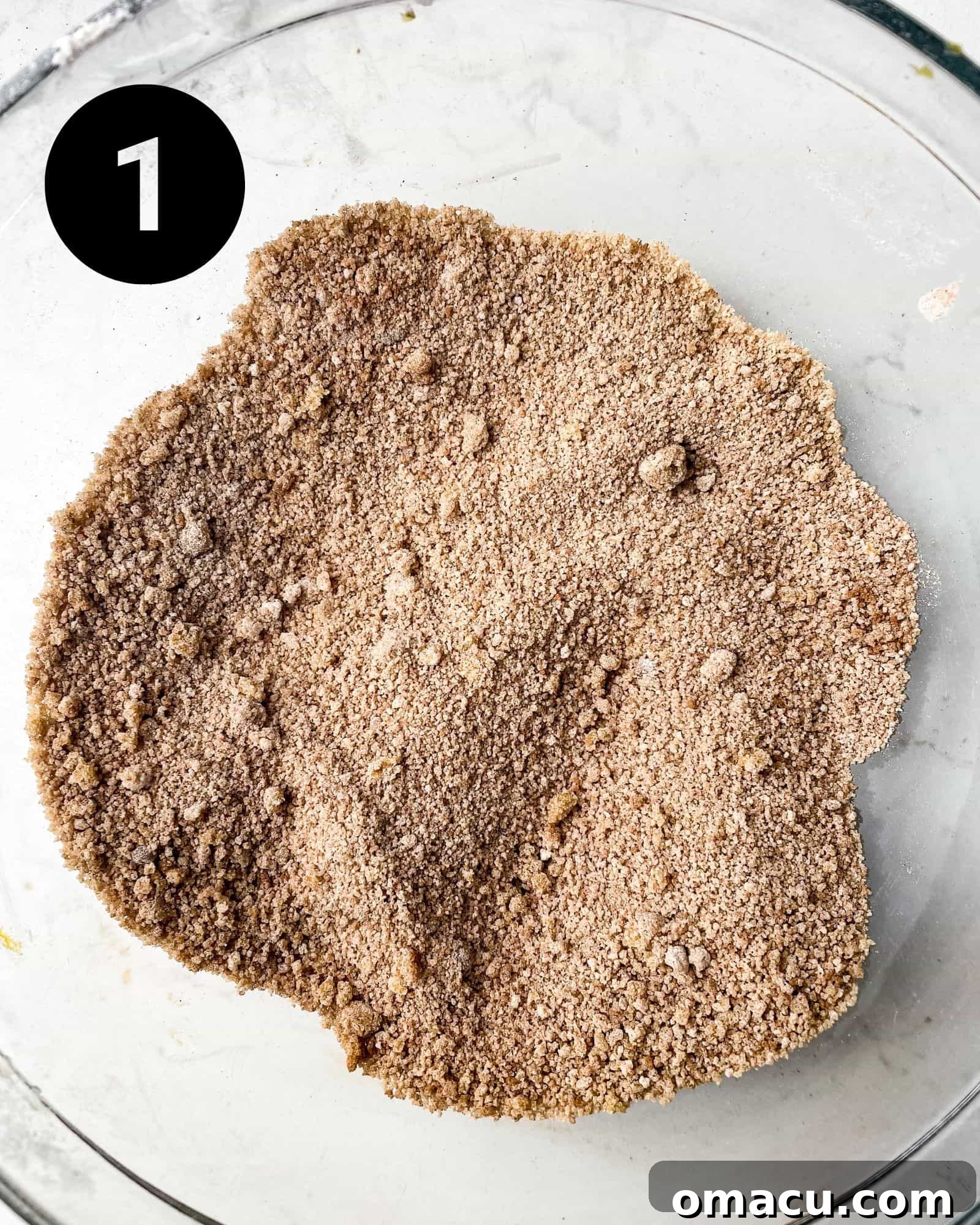 cinnamon, sugar, and flour mixed together in a bowl to make the cinnamon swirl filling for the pound cake.