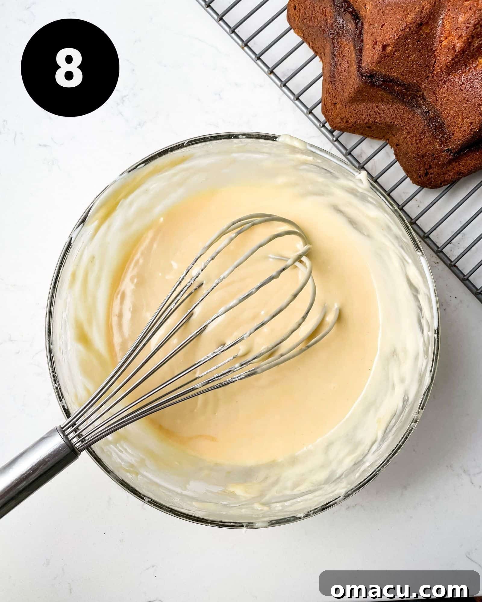 brown butter glaze in a bowl.