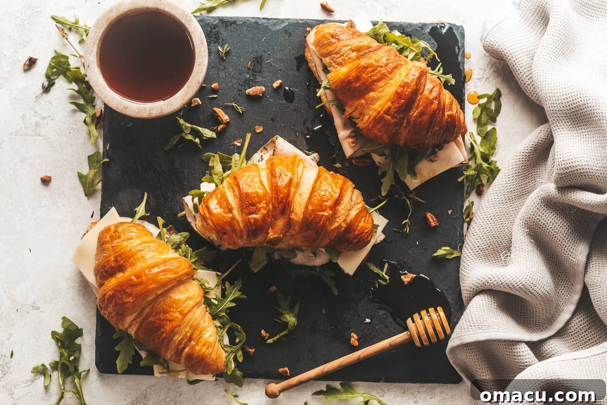 Homemade Turkey Croissant with Honey and Thyme