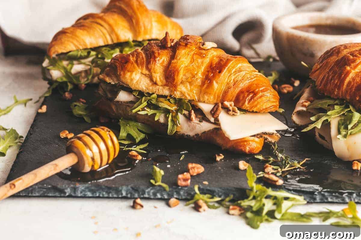 Turkey Croissant with Honey, Thyme and Arugula