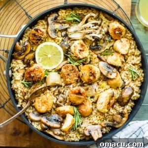 Mushroom Risotto with Scallops