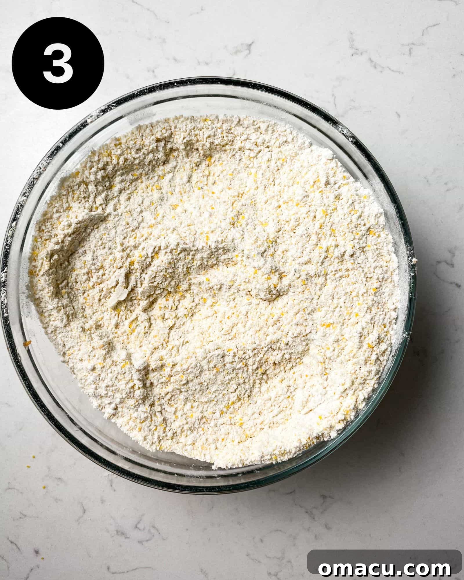 dry ingredients mixed together in a bowl.