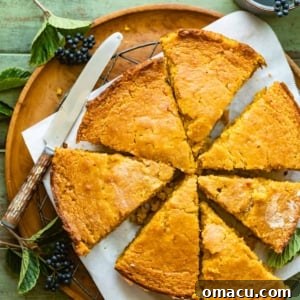 sweet potato cornbread on a plate.