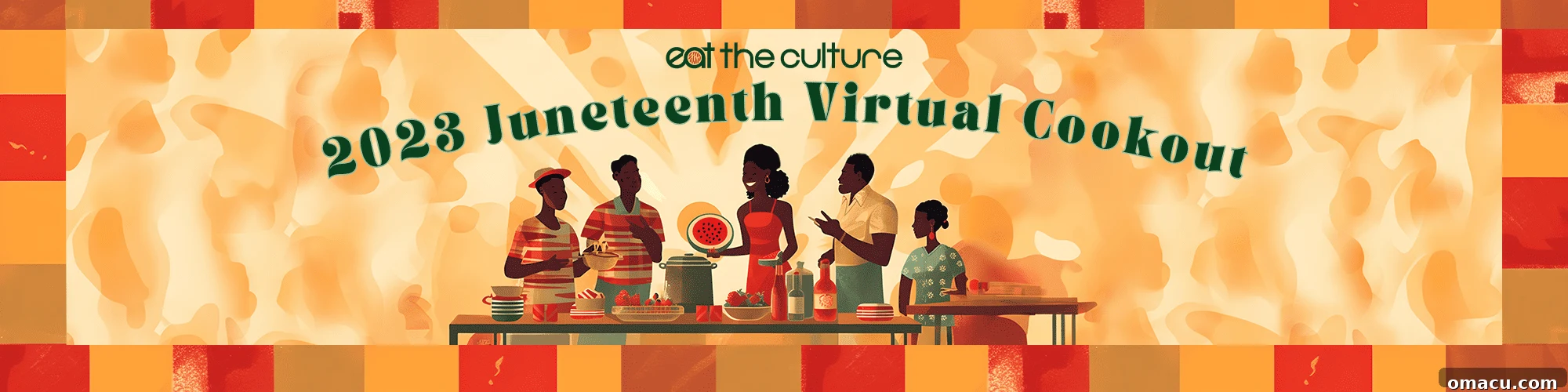 A vibrant banner for the 2023 Juneteenth Virtual Cookout, featuring a festive design.