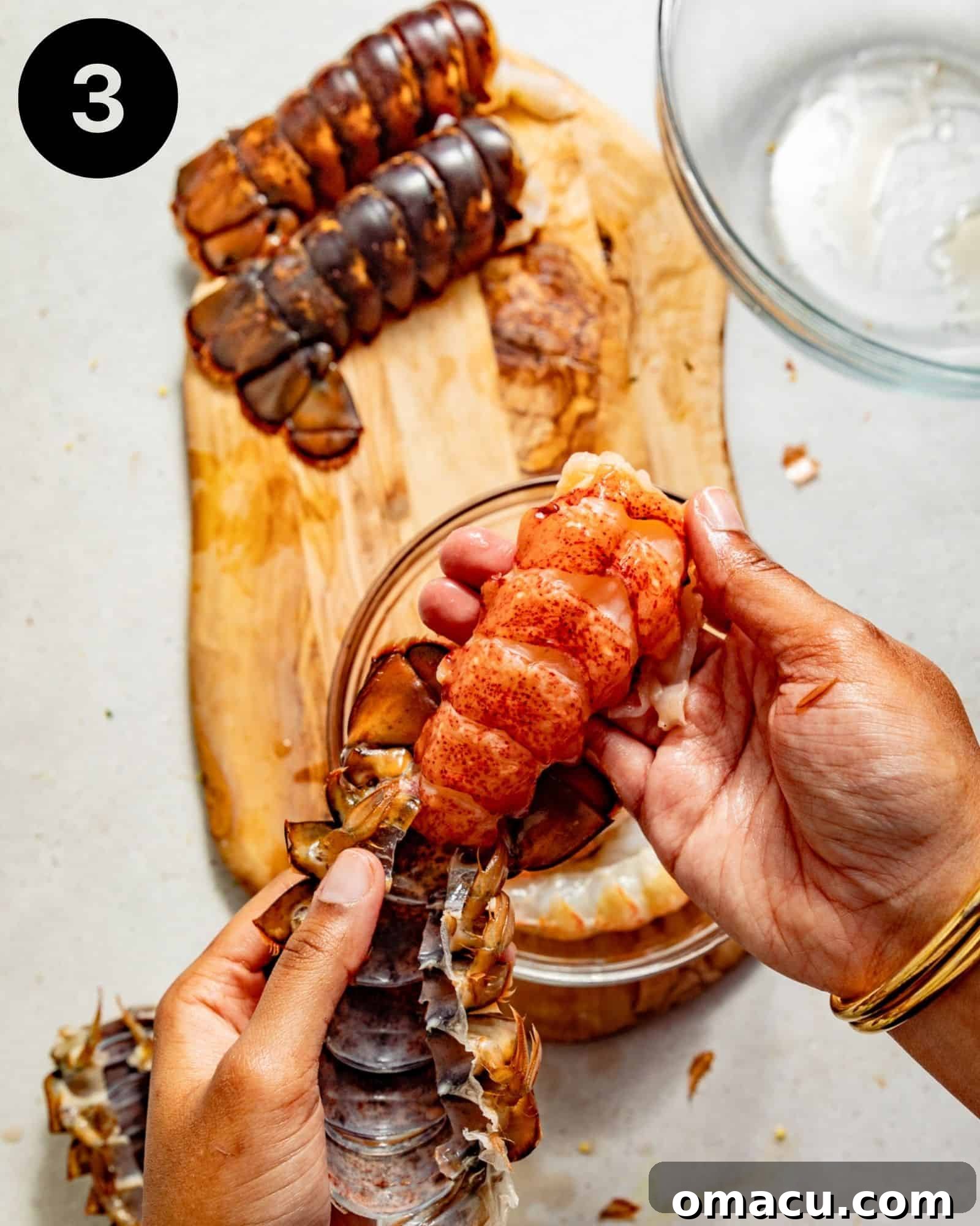 lobster meat removed from the lobster tail.