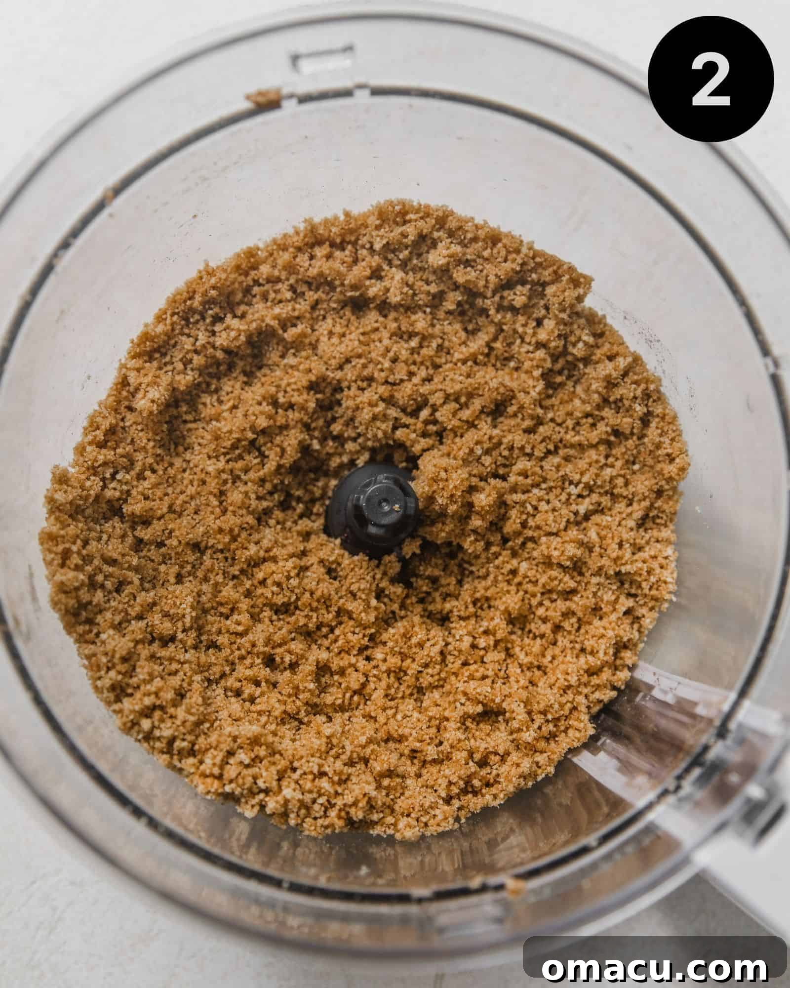 graham cracker crumbs in a food processor 