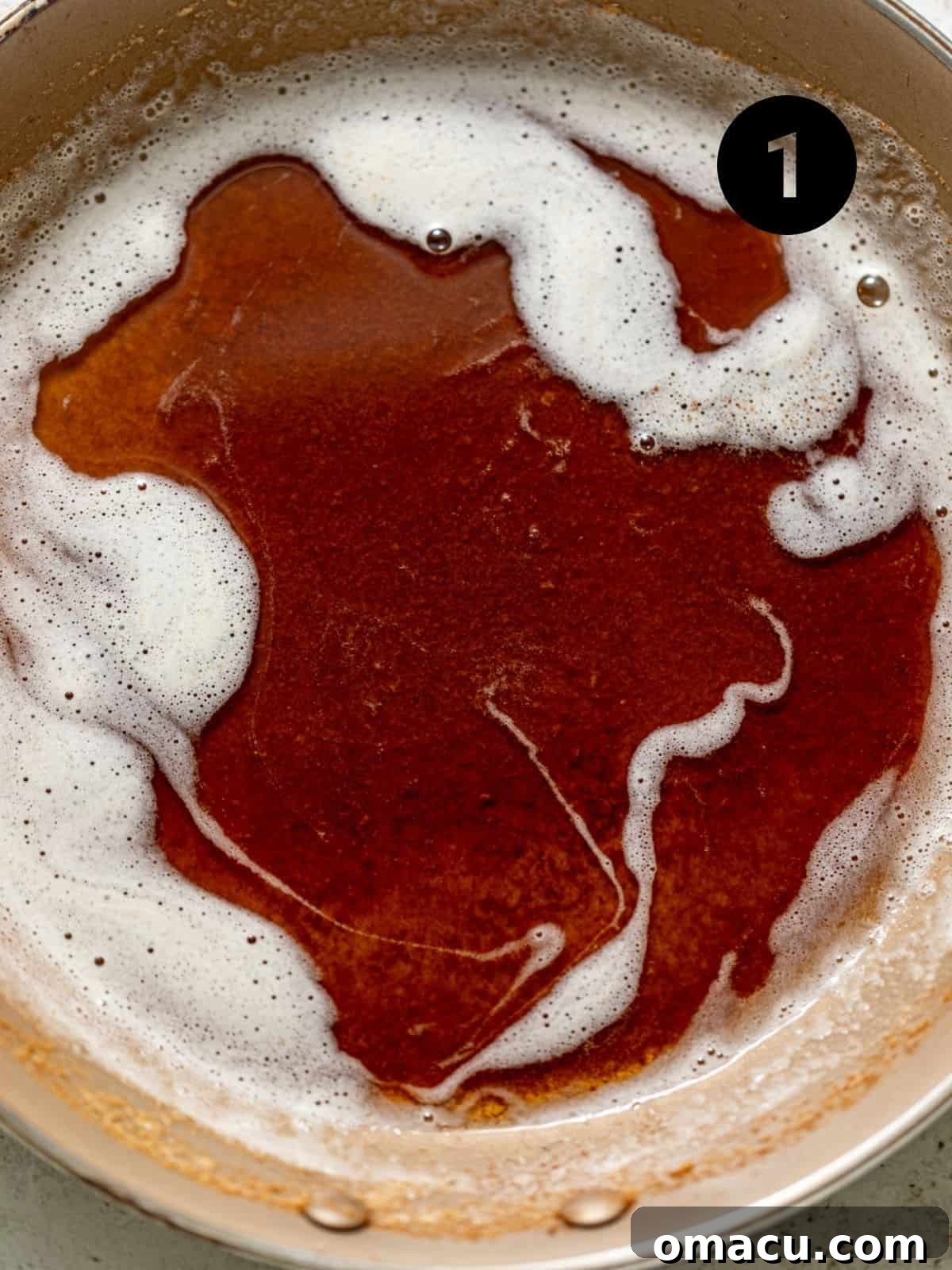 browned butter in a skillet.