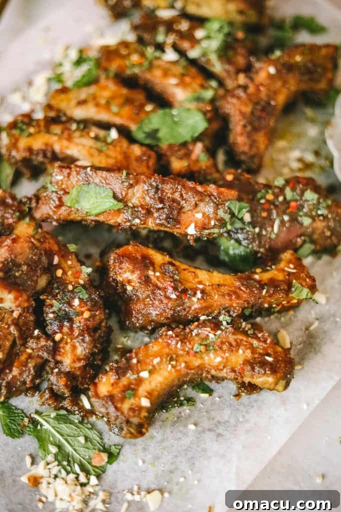Platter of Peanut Curry Braised Ribs, ready to be served
