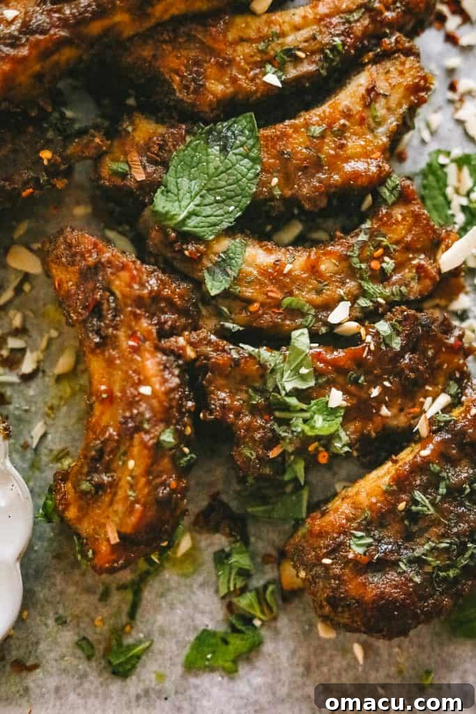 Finished Peanut Curry Braised Ribs on a cutting board