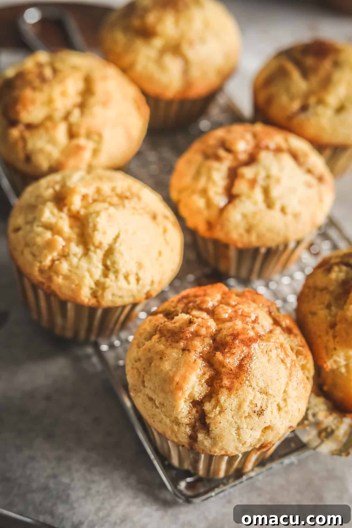 A selection of corn muffins beautifully arranged