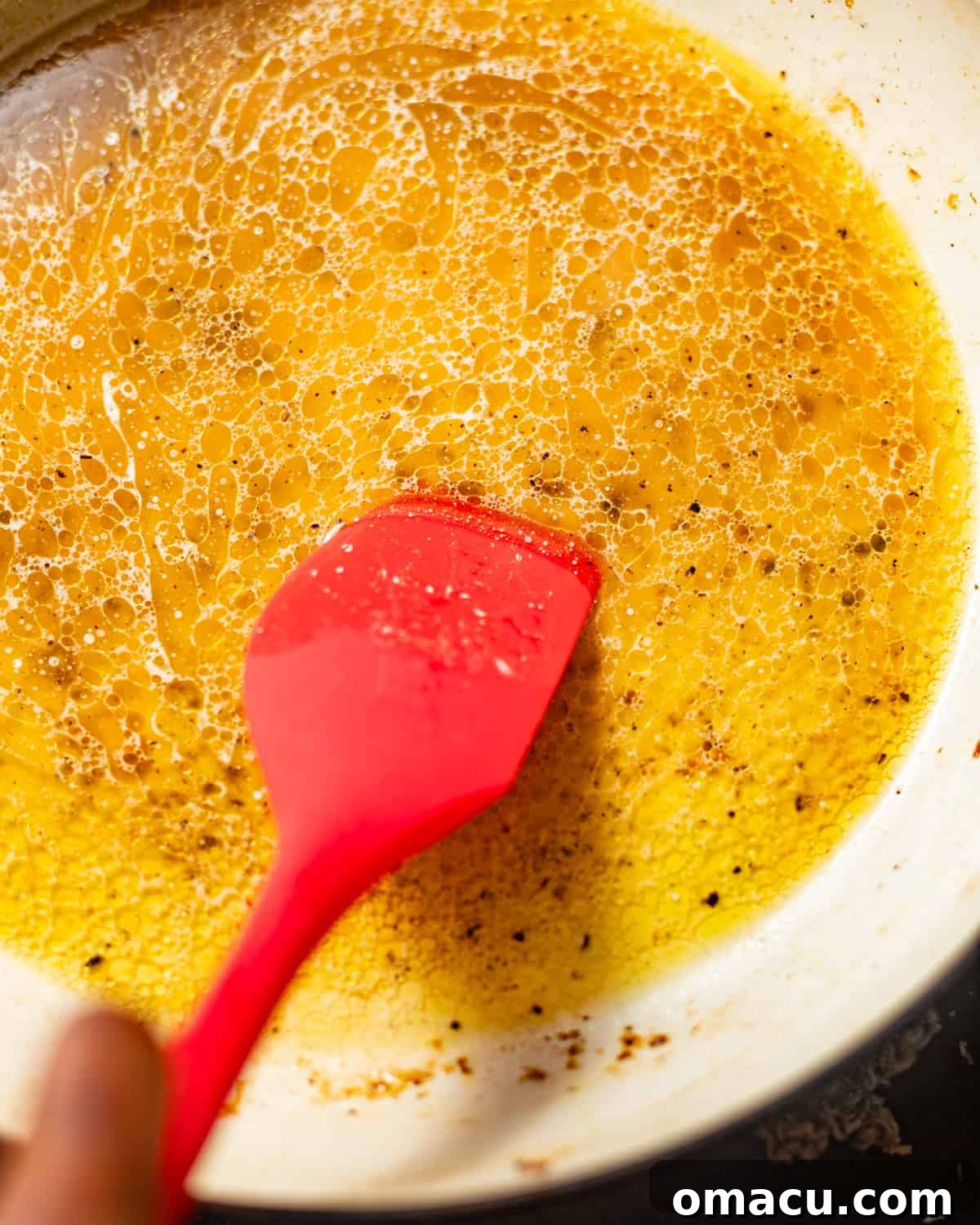 beef broth in a skillet to deglaze the pan. 