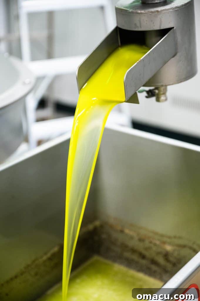 Vibrant, fresh California Extra Virgin Olive Oil, showcasing its brilliant chartreuse color.