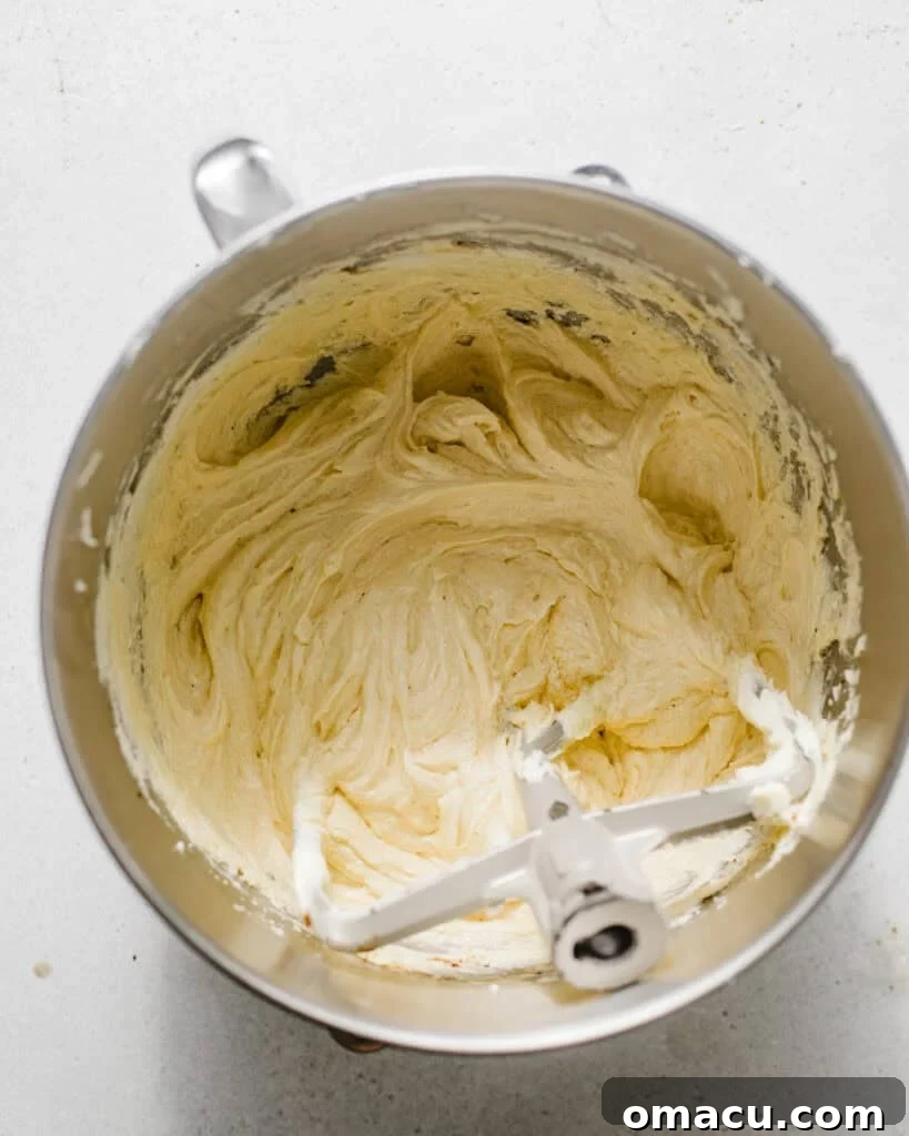 Pound cake batter in a bowl.