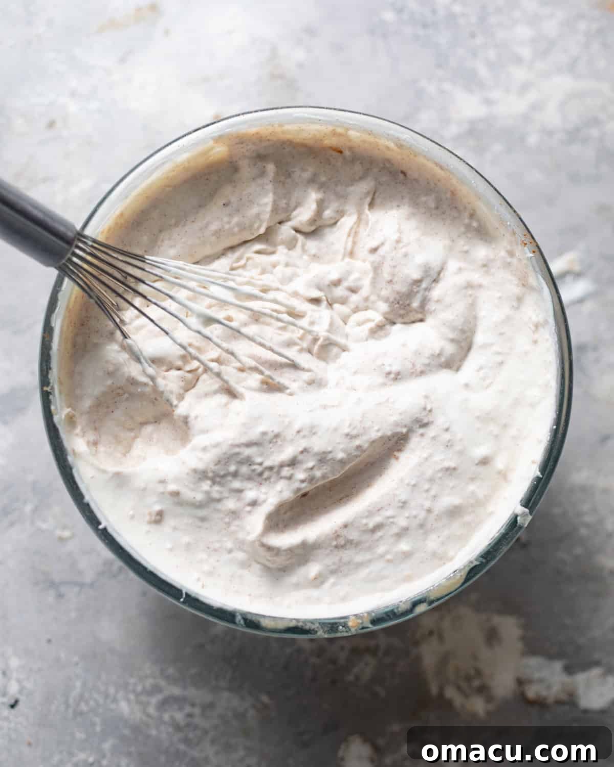 blended apples folded into the ice cream base.