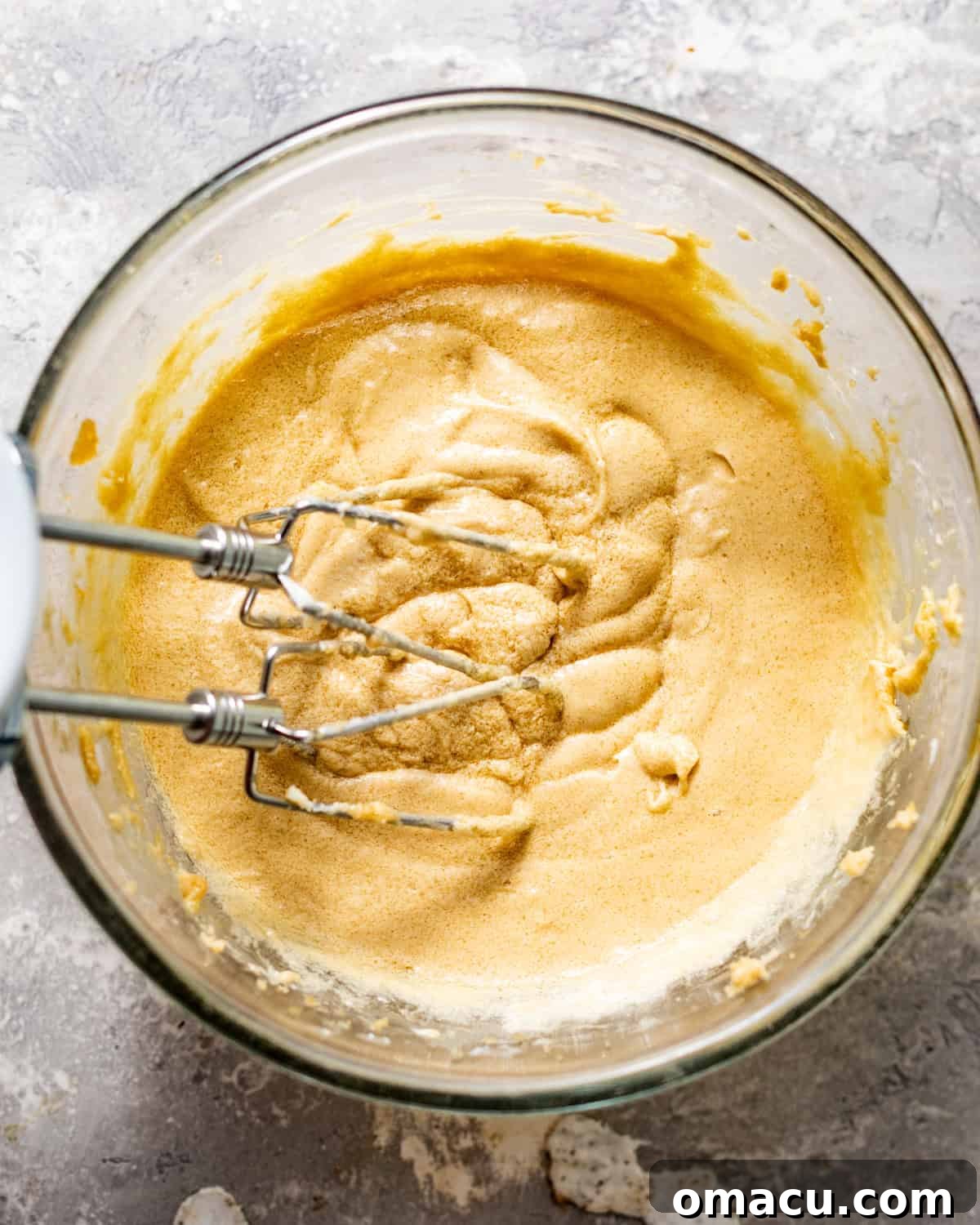 wet ingredients mixed together in a bowl.