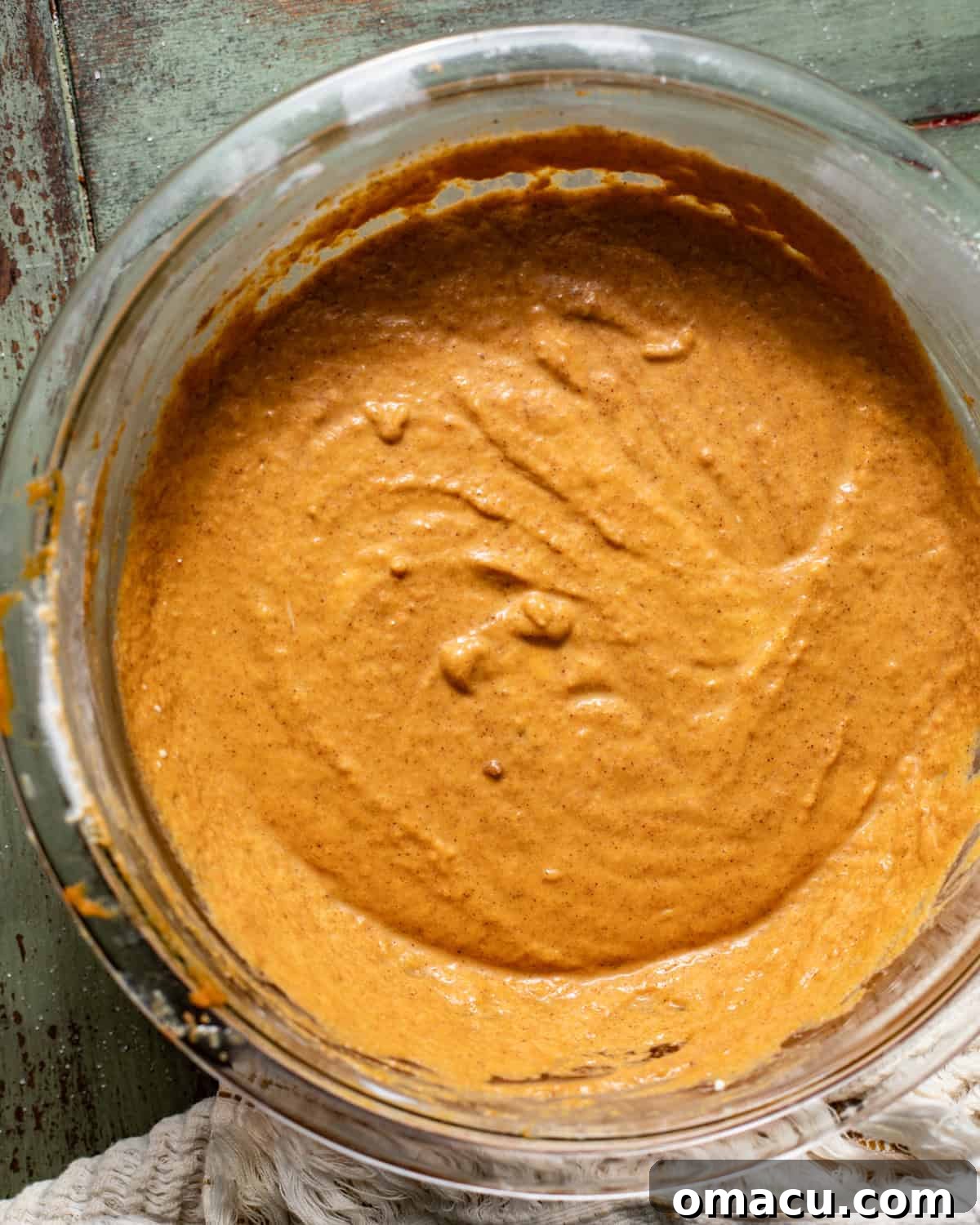 pumpkin puree, sour cream, and heavy cream whisked together in a separate bowl. 