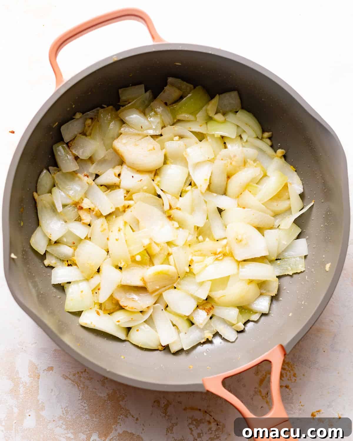 onions, garlic, and seasonings in a skillet.