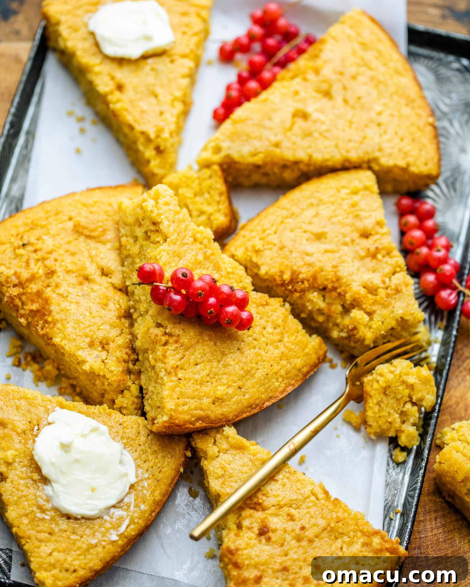 cornbread made in a cast iron skillet