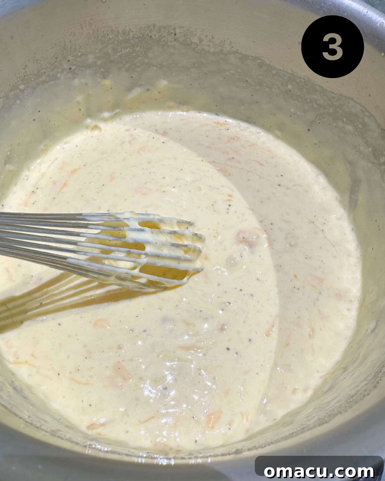 bechamel sauce in a saucepan