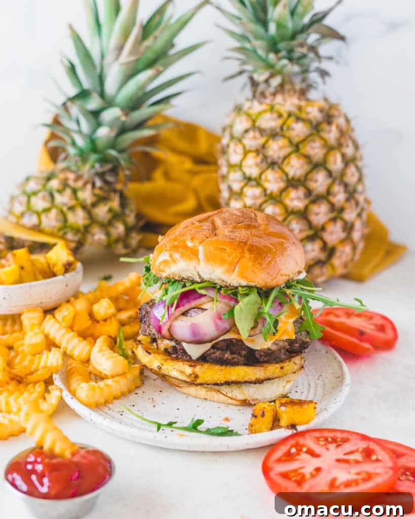 A final artistic shot of the Jamaican Jerk Burger on a plate, highlighting its appetizing presentation.