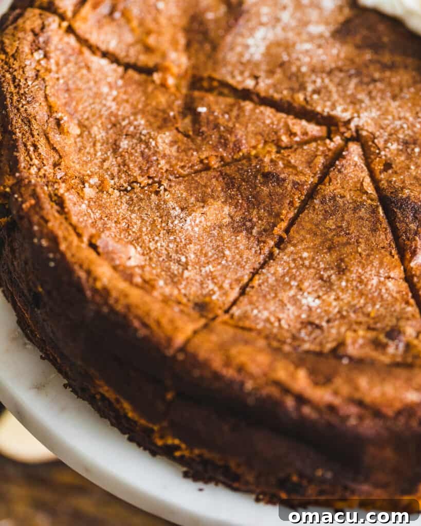 A close-up shot showcasing the beautiful texture and color of the Apple Butter Basque Cheesecake batter before baking.