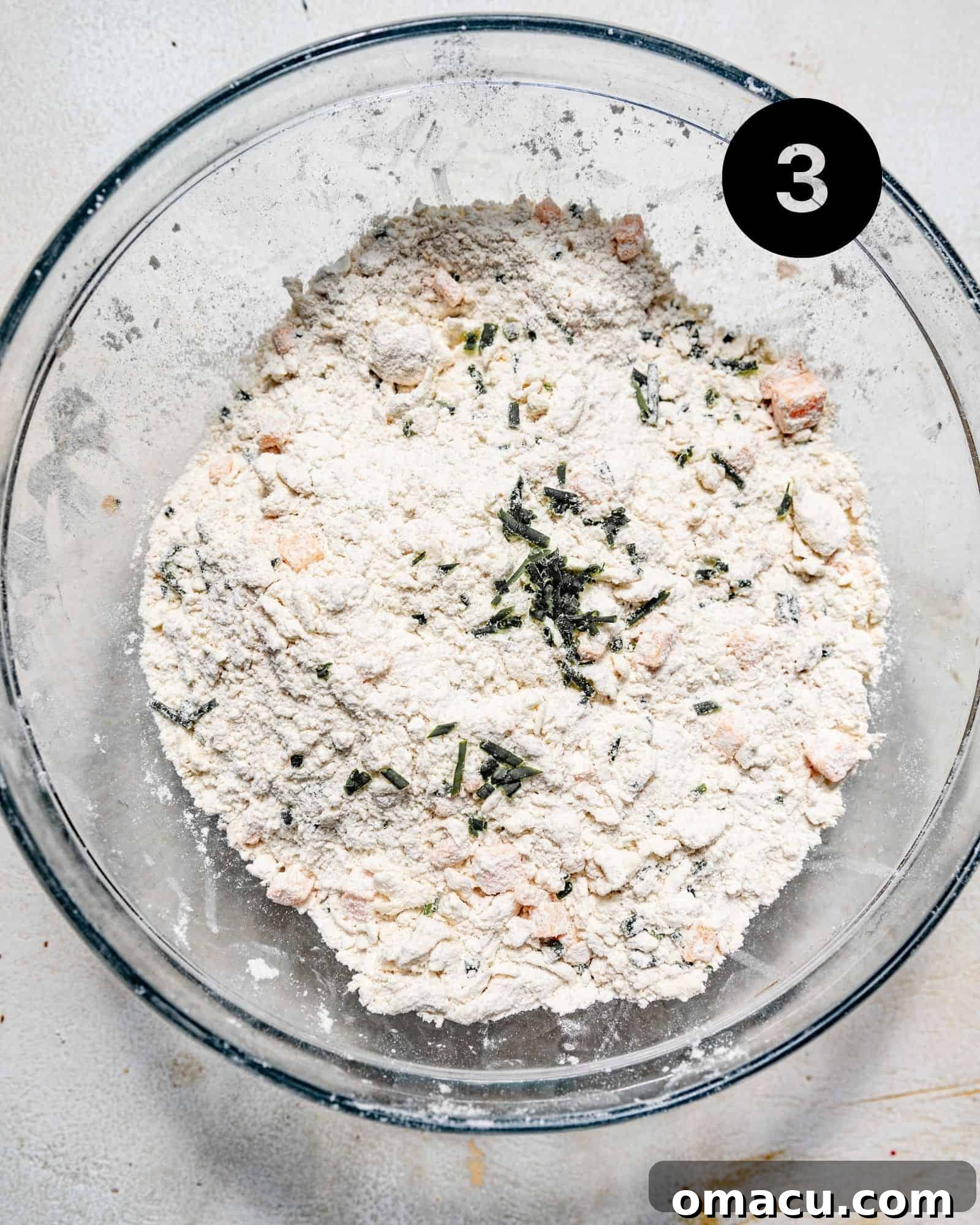 cheddar cheese and chives incorporated into the biscuit dough.
