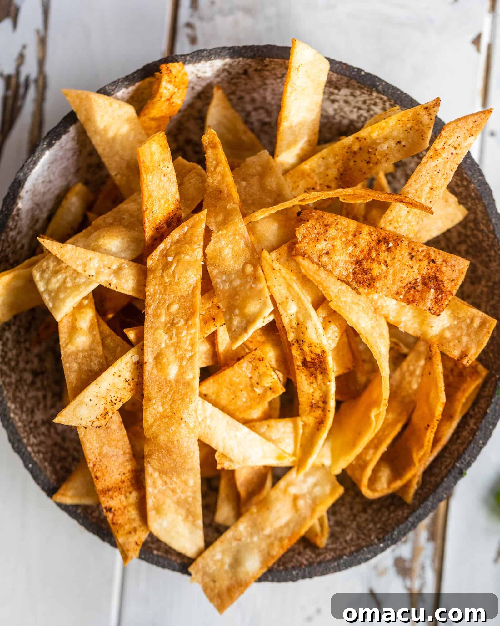 fried tortilla strips in a bowl