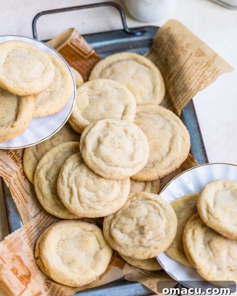 Beautifully arranged brown butter sugar cookies on a serving tray