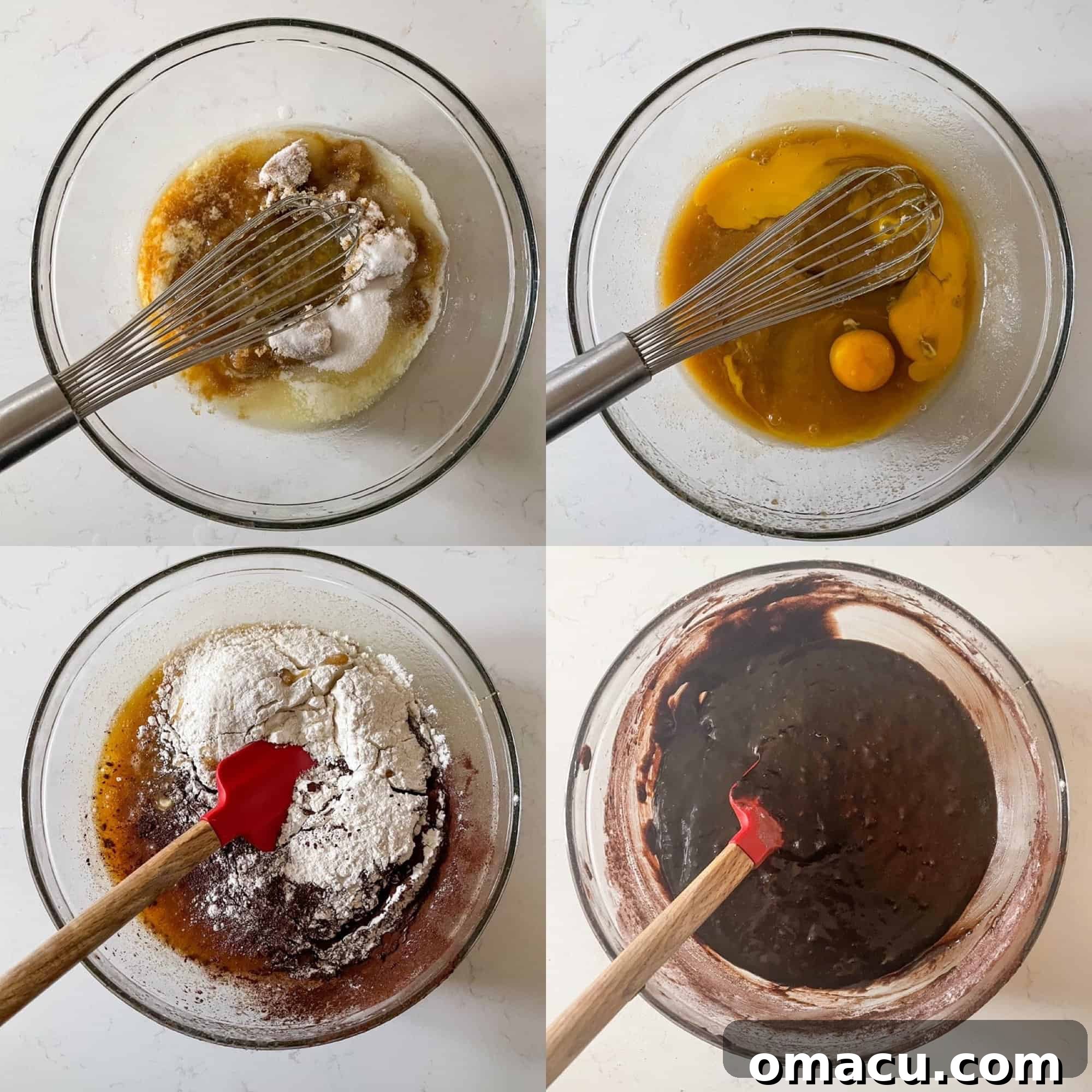 cookie dough brownies steps 1-4