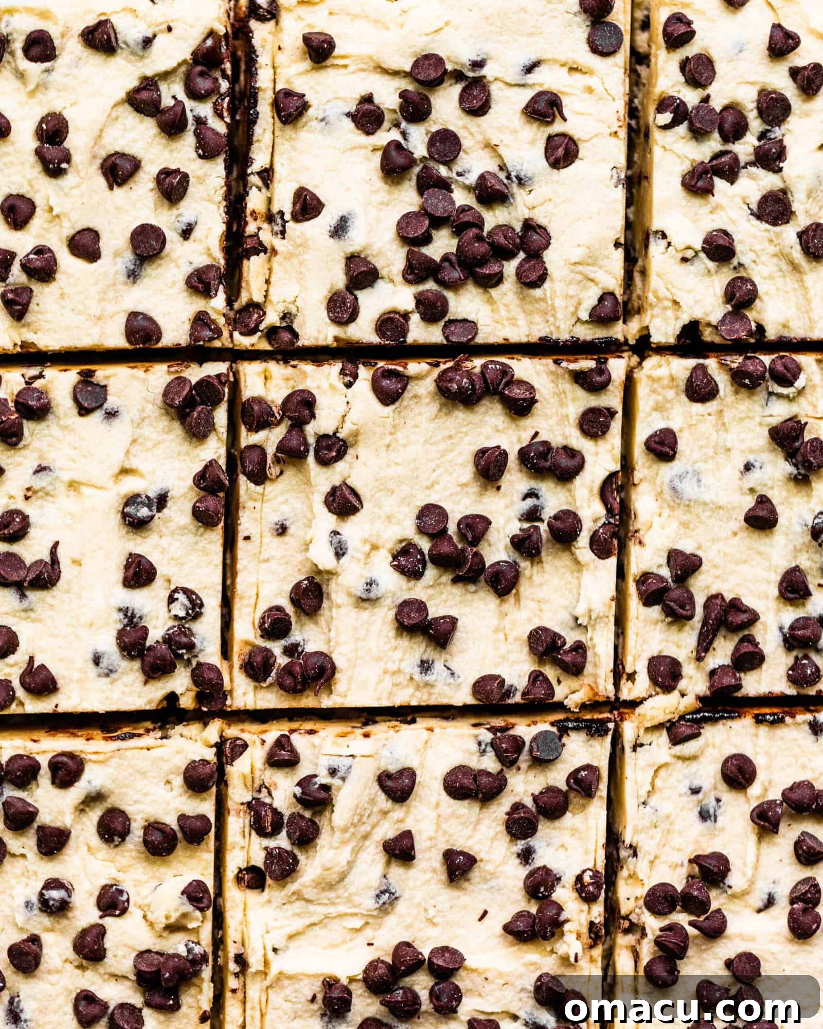 picture of brownies cut into squares with chocolate chips on top