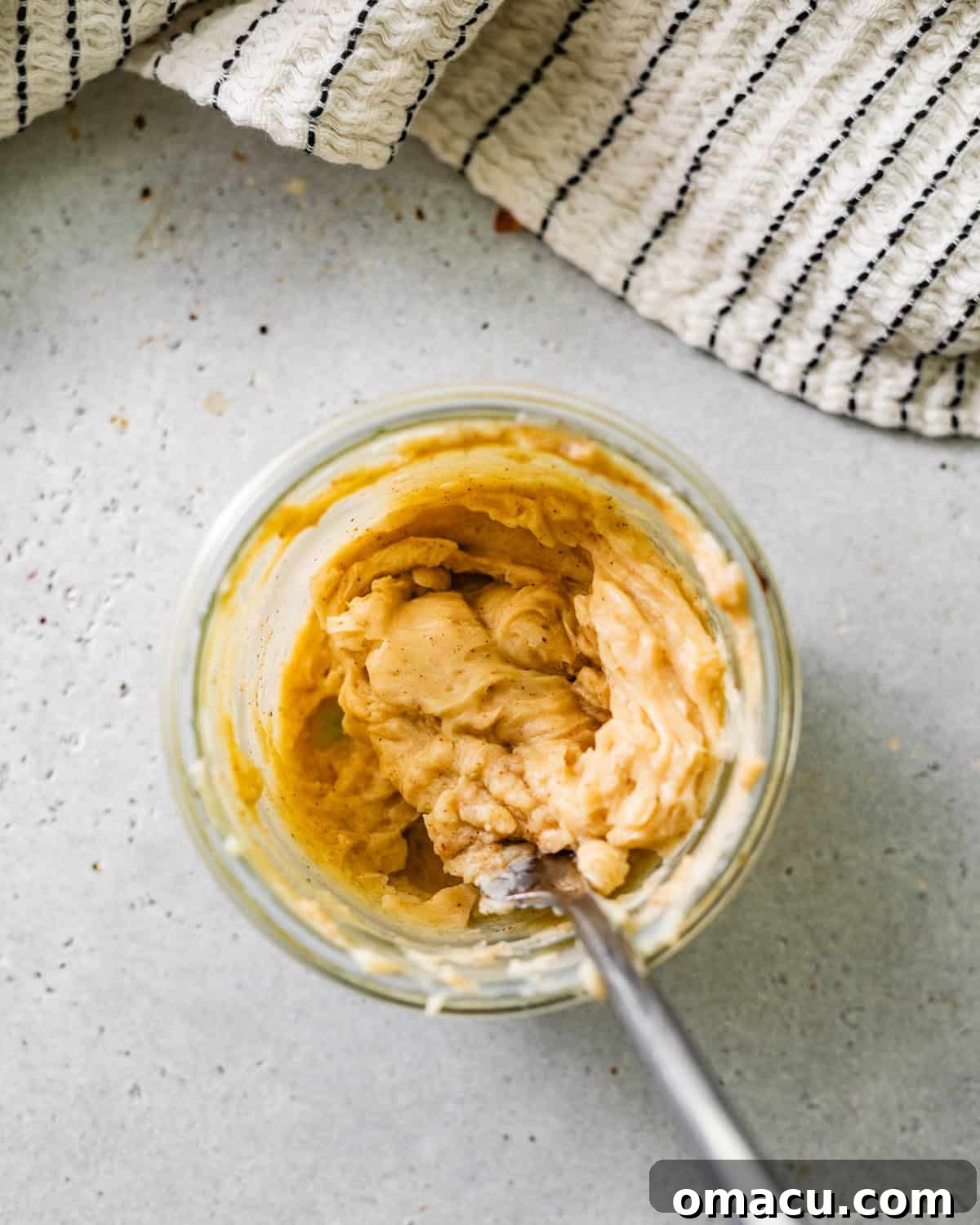 spicy honey butter mixed together in a small bowl.