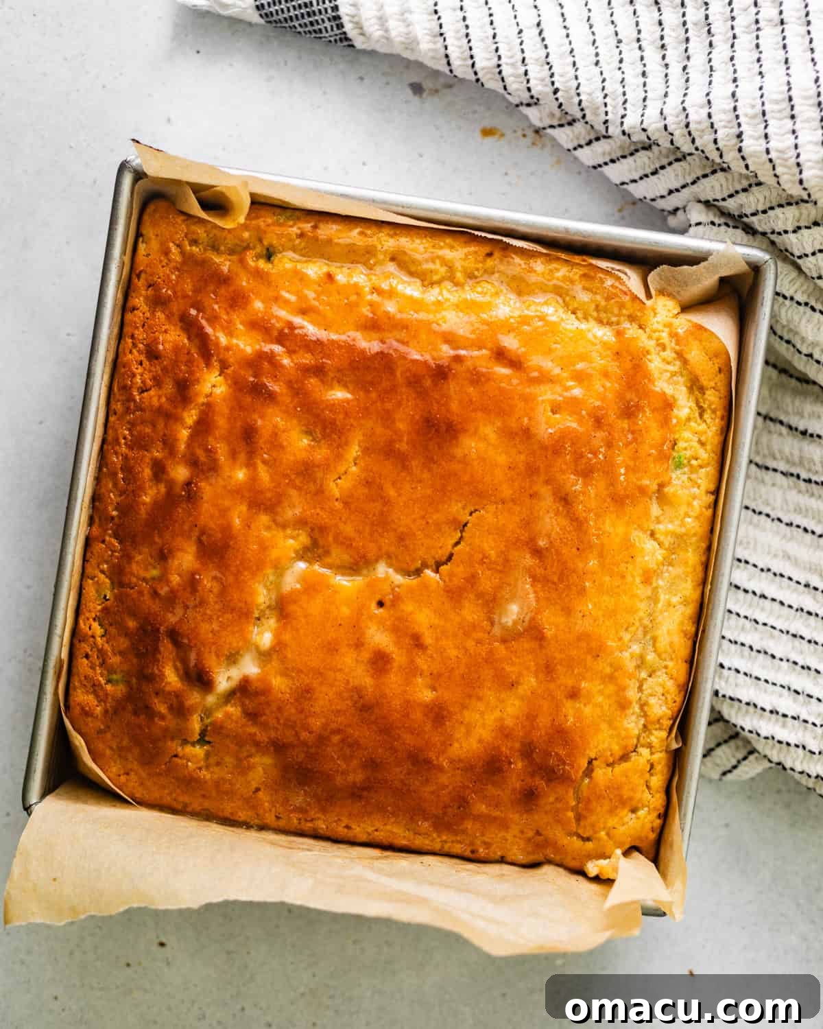 cornbread with butter brushed on top. 
