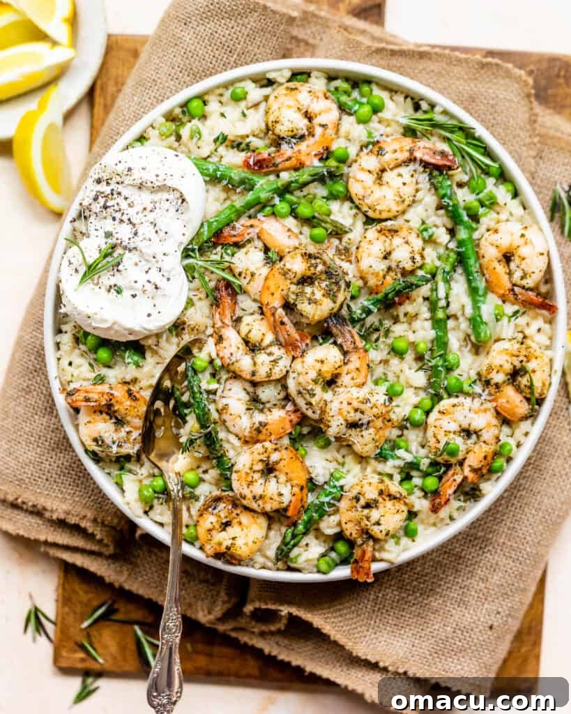 Spring risotto in a bowl