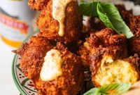 Savory Crab Fritters with Spicy Cajun Dipping Sauce