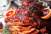Golden Brown Sugar Mustard Glazed Ham